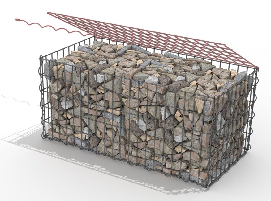 Gabion ou cage métallique galvanisée. - Clôtures et brise vue Gabion ou cage métallique galvanisée. - Clôtures et brise vue